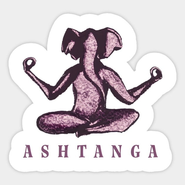 Ashtanga Yoga Elephant Sticker by TomiTee